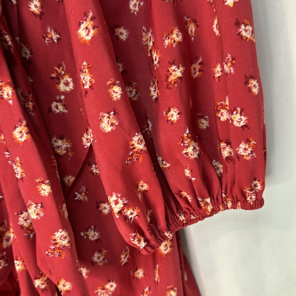 LC Lauren Conrad Red Long Sleeve Sundress - Picture 6 of 9